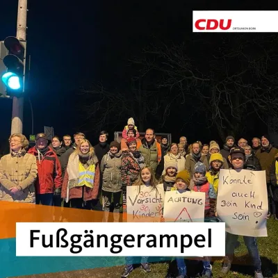 Beitragsbild: Vor-Ort-Termin der CDU Bork in Hassel: Regelmäßige Rotlichtverstöße durch Autofahrer sorgen für gefährliche Situationen an Fußgängerampel