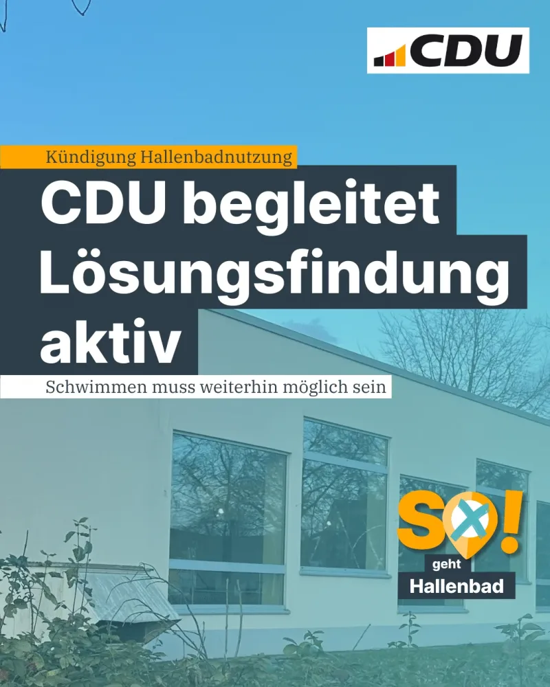 Beitragsbild: Hallenbadnutzung: CDU-Fraktion begleitet Lösungsfindung aktiv